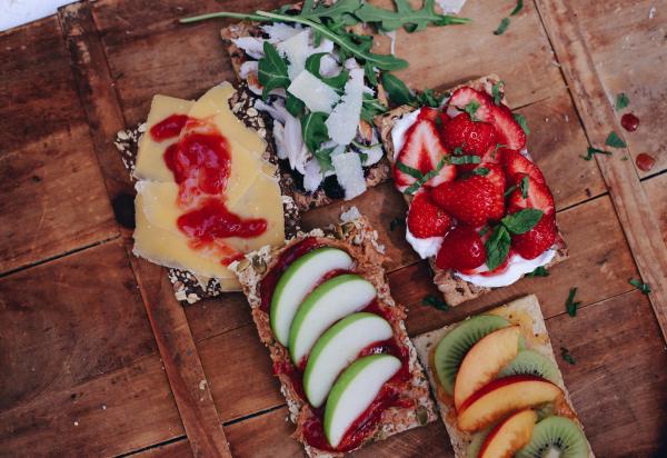 Colourful crispbread selection 